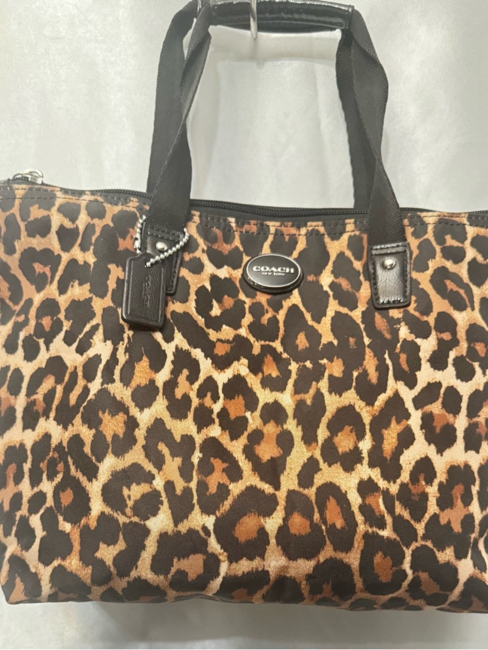 Coach Leopard-Print Tote in Brown and Black